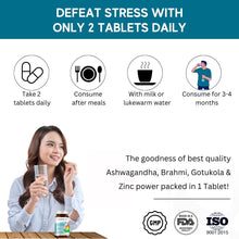 DE-STRESS | Stress Management Tablets | Ashwagandha, Brahmi, Gotukola & Zinc | 60 Tablets